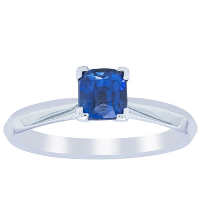 18ct White Gold 1.07ct Sapphire Venetian Ring-Ring-Walker & Hall