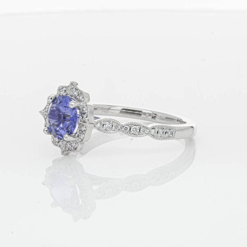 18ct White Gold 1.18ct Sapphire & Diamond Paramount Ring-Ring-Walker & Hall