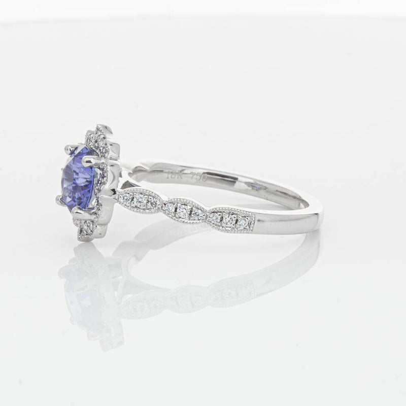 18ct White Gold 1.18ct Sapphire & Diamond Paramount Ring-Ring-Walker & Hall