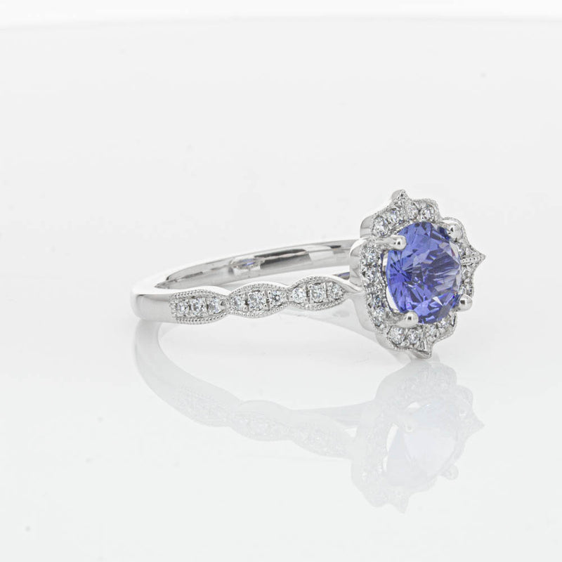 18ct White Gold 1.18ct Sapphire & Diamond Paramount Ring-Ring-Walker & Hall