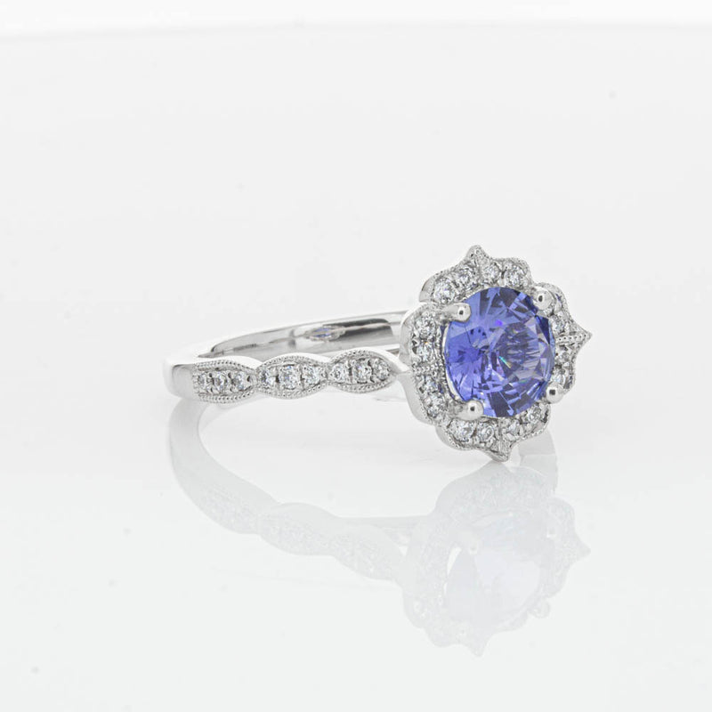 18ct White Gold 1.18ct Sapphire & Diamond Paramount Ring-Ring-Walker & Hall