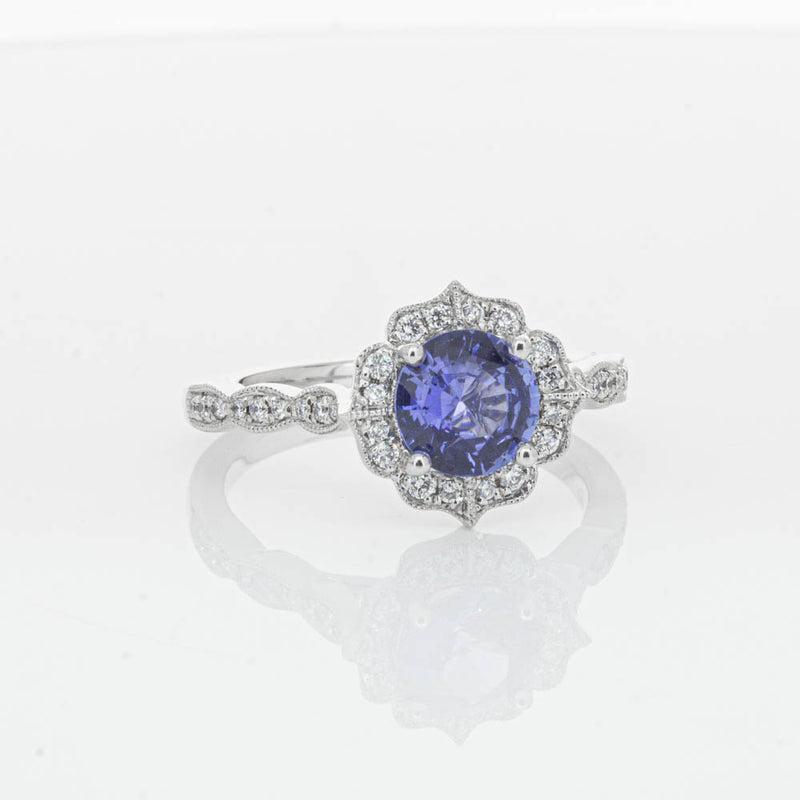 18ct White Gold 1.18ct Sapphire & Diamond Paramount Ring-Ring-Walker & Hall