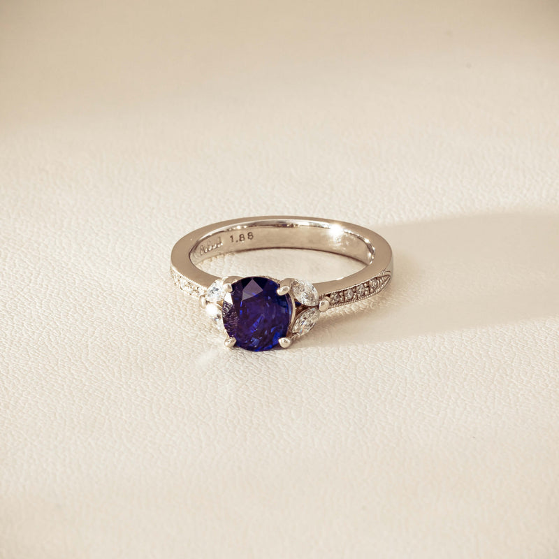 Deja Vu Platinum 1.88ct Sapphire & Diamond Ring - Ring - Walker & Hall
