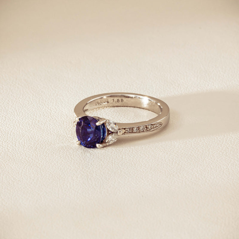 Deja Vu Platinum 1.88ct Sapphire & Diamond Ring - Ring - Walker & Hall