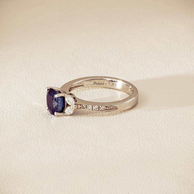 Deja Vu Platinum 1.88ct Sapphire & Diamond Ring - Ring - Walker & Hall