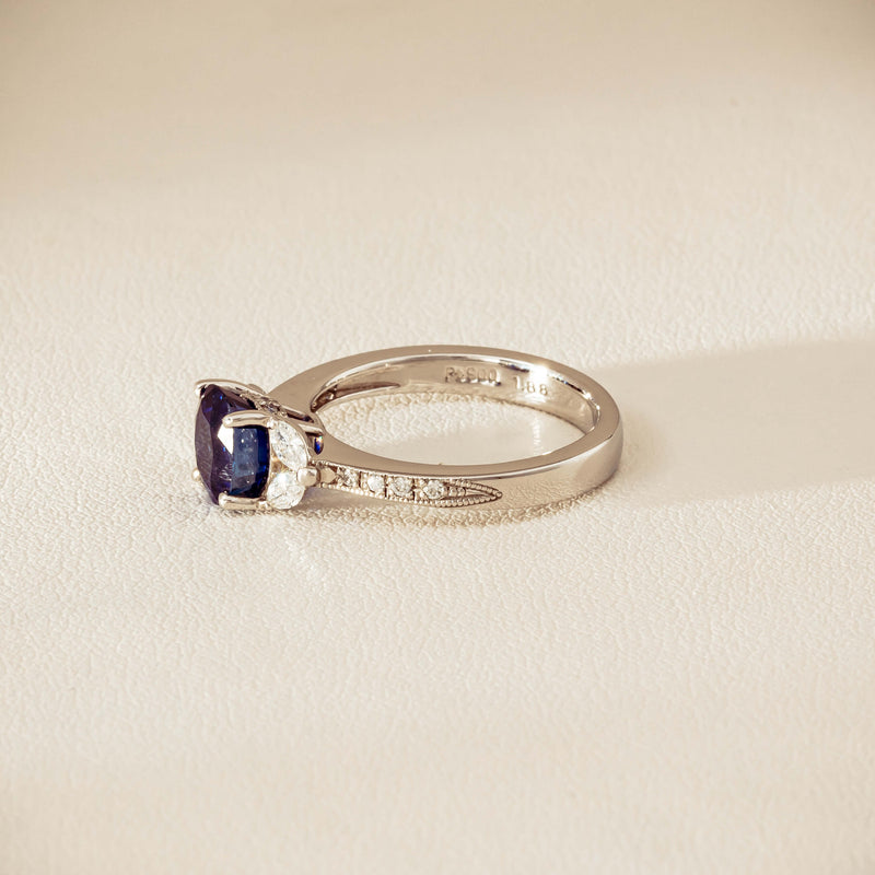 Deja Vu Platinum 1.88ct Sapphire & Diamond Ring - Ring - Walker & Hall
