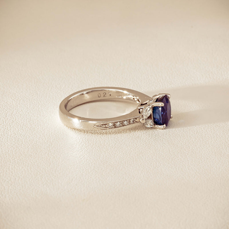 Deja Vu Platinum 1.88ct Sapphire & Diamond Ring - Ring - Walker & Hall