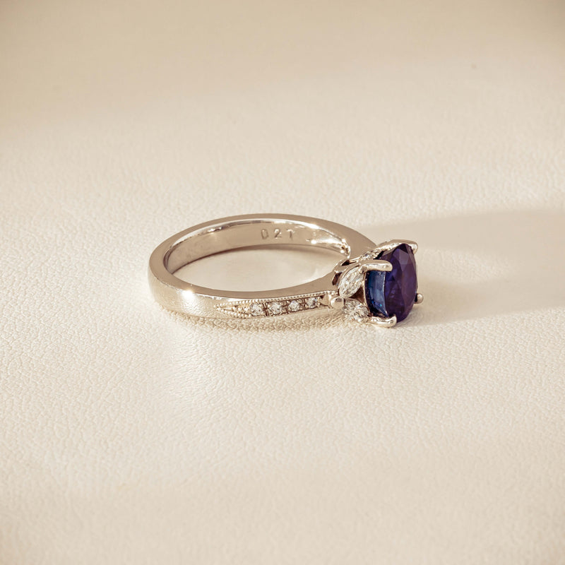 Deja Vu Platinum 1.88ct Sapphire & Diamond Ring - Ring - Walker & Hall