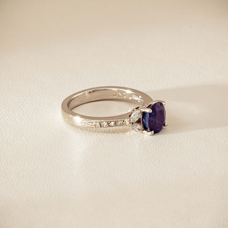Deja Vu Platinum 1.88ct Sapphire & Diamond Ring - Ring - Walker & Hall