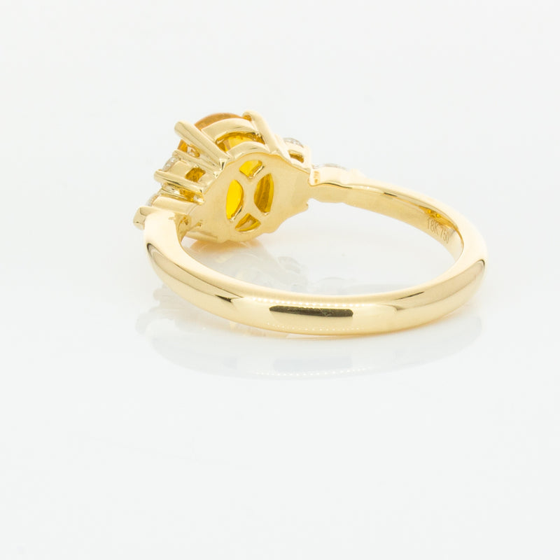 18ct Yellow Gold 2.03ct Golden Sapphire & Diamond Oriana Ring-Ring-Walker & Hall