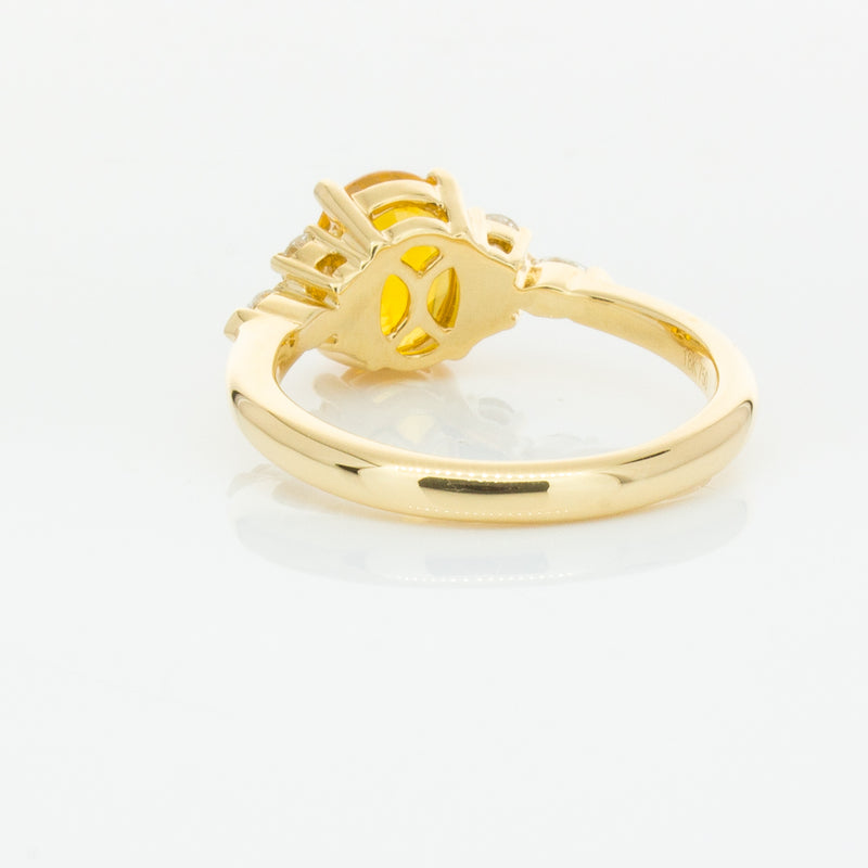 18ct Yellow Gold 2.03ct Golden Sapphire & Diamond Oriana Ring-Ring-Walker & Hall