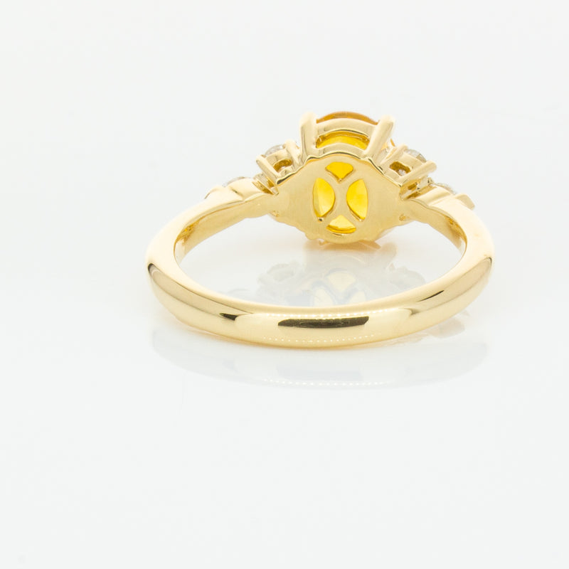 18ct Yellow Gold 2.03ct Golden Sapphire & Diamond Oriana Ring-Ring-Walker & Hall