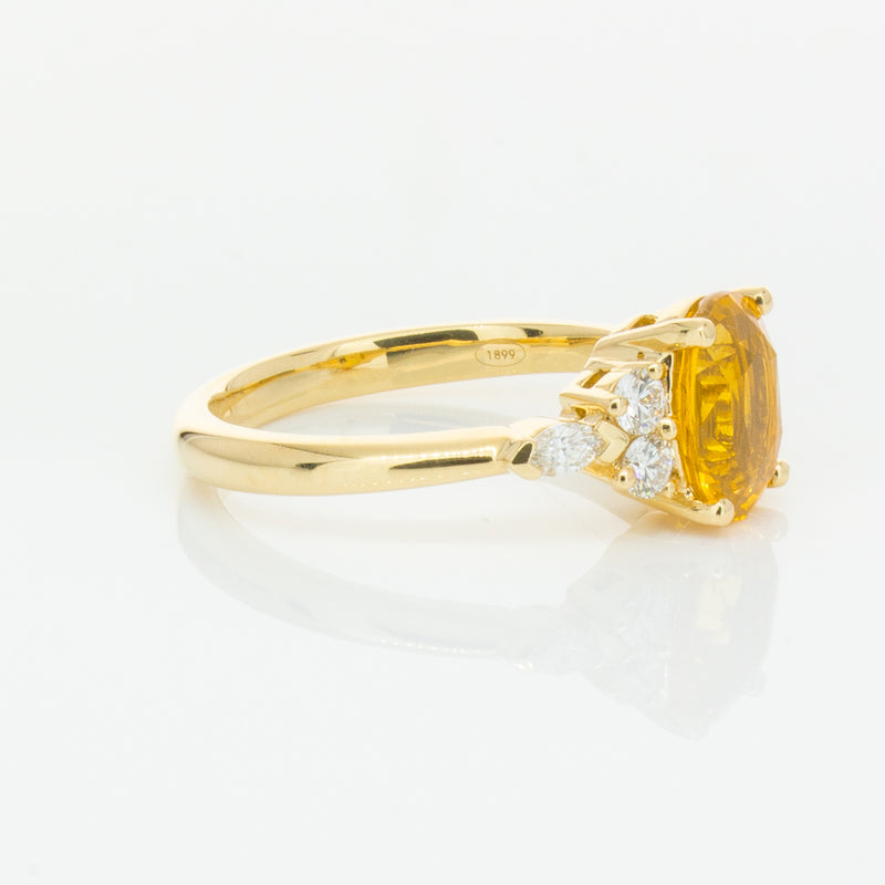 18ct Yellow Gold 2.03ct Golden Sapphire & Diamond Oriana Ring-Ring-Walker & Hall