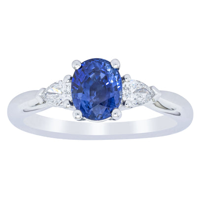 18ct White Gold 1.35ct Sapphire & Diamond Ayla Ring-Ring-Walker & Hall