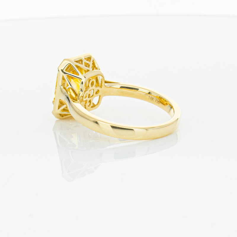 18ct Yellow Gold 3.01ct Yellow Sapphire & Diamond Empire Ring-Ring-Walker & Hall