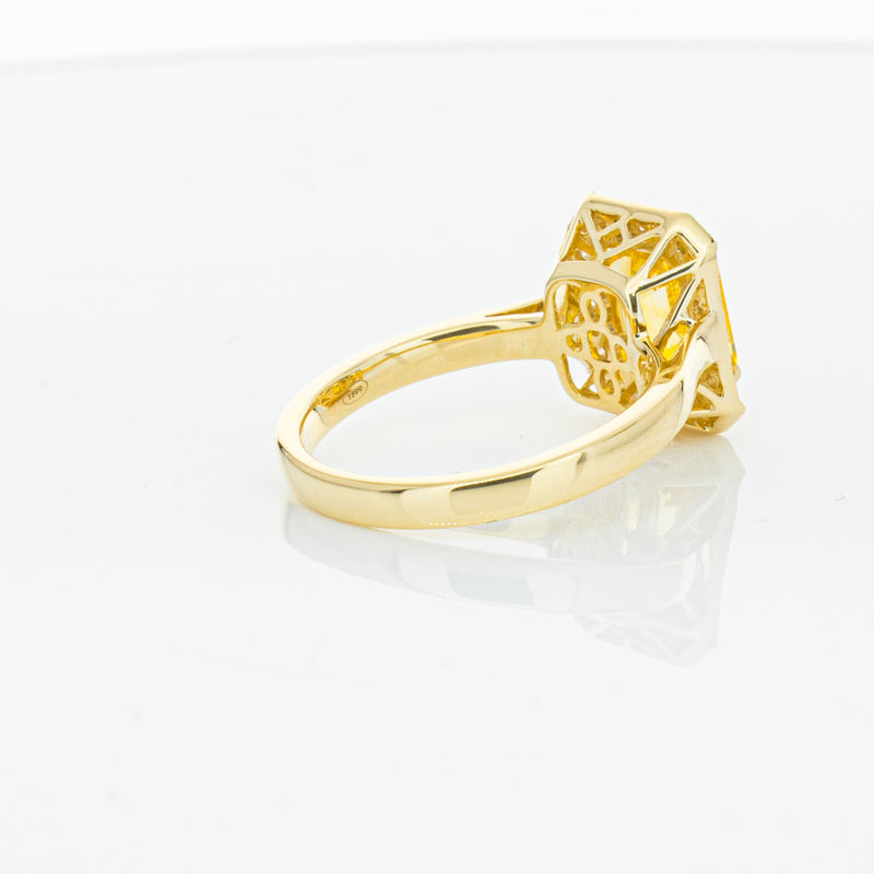 18ct Yellow Gold 3.01ct Yellow Sapphire & Diamond Empire Ring-Ring-Walker & Hall