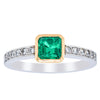 Deja Vu 18ct White Gold .70ct Emerald & Diamond Ring-Ring-Walker & Hall