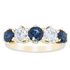 18ct Yellow Gold 1.41ct Sapphire & Diamond Pentagon Ring-Ring-Walker & Hall