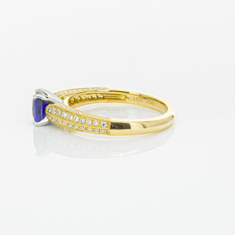 18ct Yellow Gold 1.02ct Sapphire & Diamond Ring-Ring-Walker & Hall