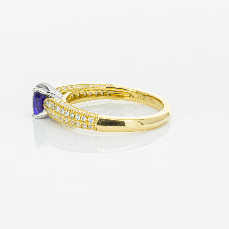 18ct Yellow Gold 1.02ct Sapphire & Diamond Ring-Ring-Walker & Hall