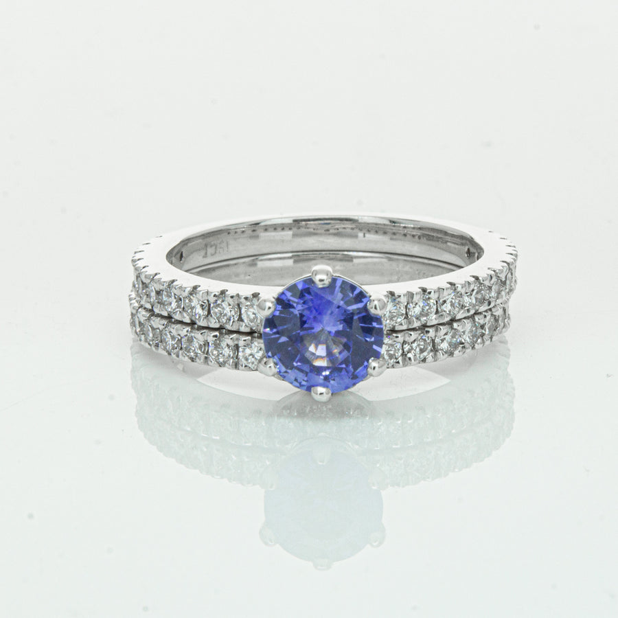Deja Vu 18ct White Gold Sapphire & Diamond Ring Set-Ring-Walker & Hall