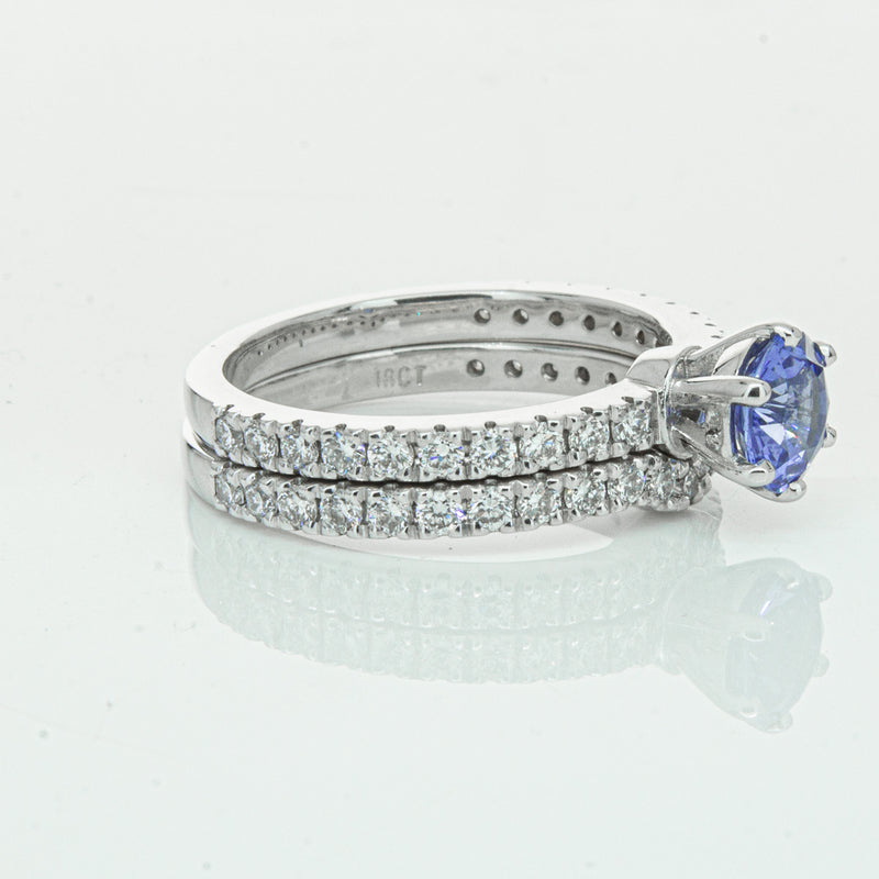 Deja Vu 18ct White Gold Sapphire & Diamond Ring Set-Ring-Walker & Hall