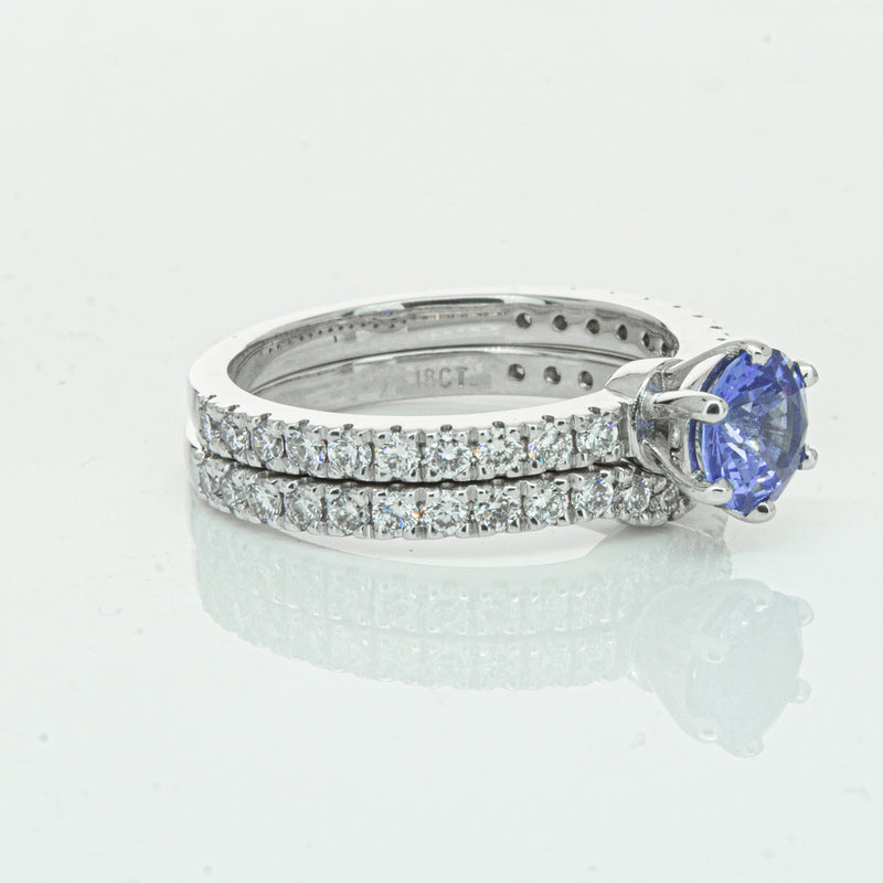 Deja Vu 18ct White Gold Sapphire & Diamond Ring Set-Ring-Walker & Hall