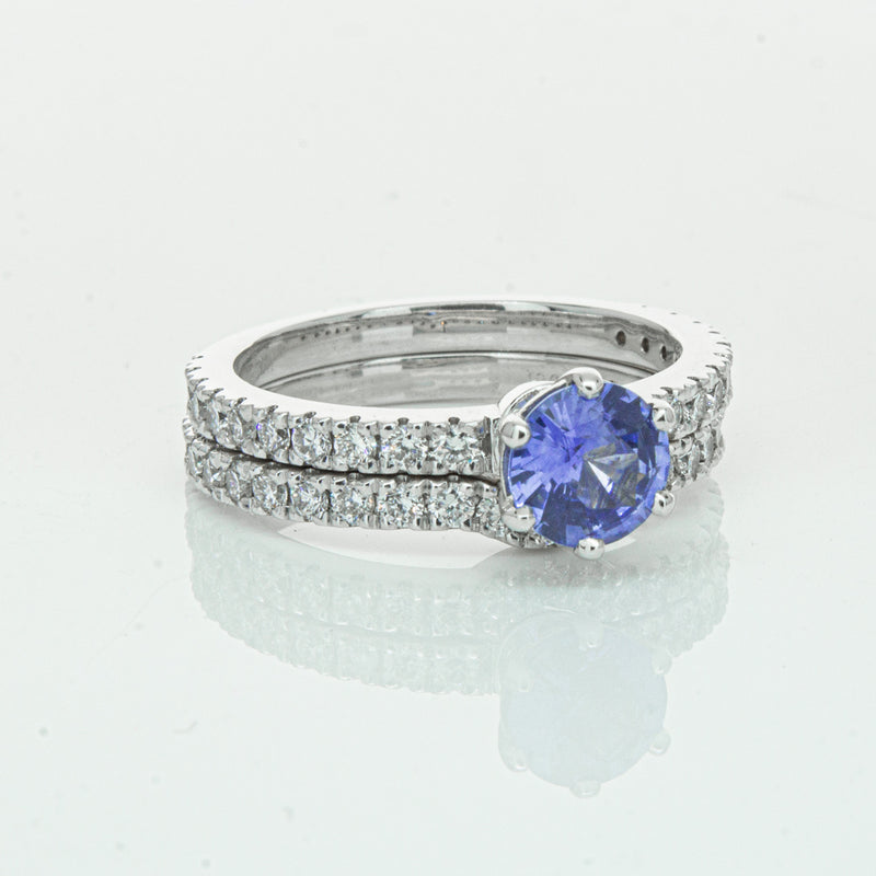 Deja Vu 18ct White Gold Sapphire & Diamond Ring Set-Ring-Walker & Hall