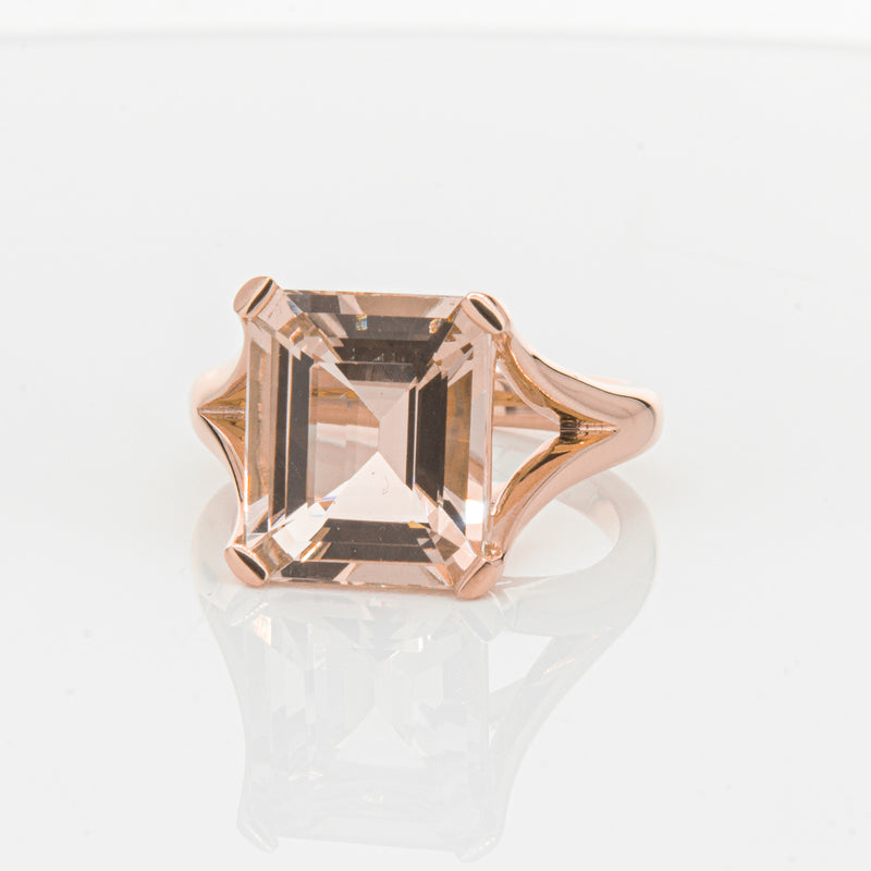 18ct Rose Gold 4.96ct Morganite Verona Ring-Ring-Walker & Hall