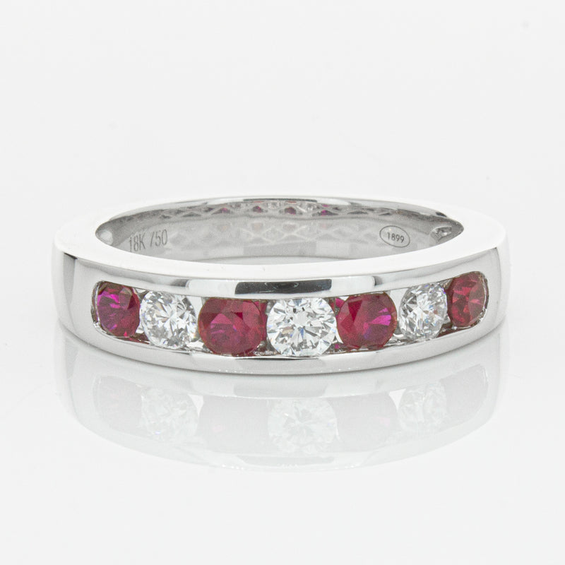 18ct White Gold .50ct Ruby & Diamond Tigris Ring-Ring-Walker & Hall