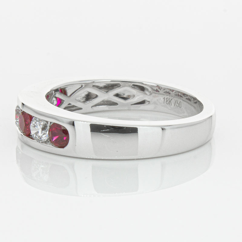 18ct White Gold .50ct Ruby & Diamond Tigris Ring-Ring-Walker & Hall