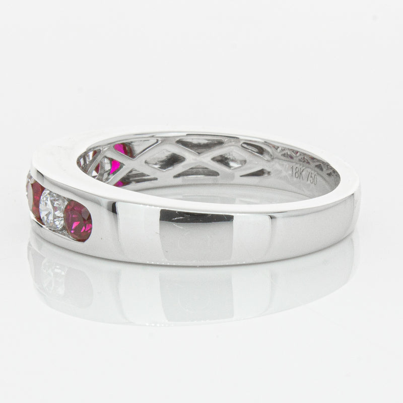 18ct White Gold .50ct Ruby & Diamond Tigris Ring-Ring-Walker & Hall