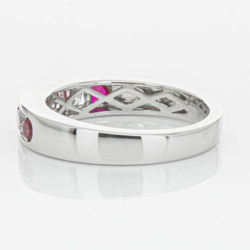 18ct White Gold .50ct Ruby & Diamond Tigris Ring-Ring-Walker & Hall