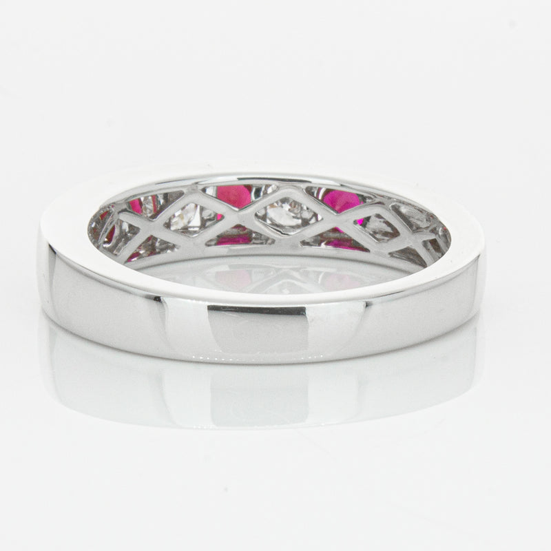 18ct White Gold .50ct Ruby & Diamond Tigris Ring-Ring-Walker & Hall