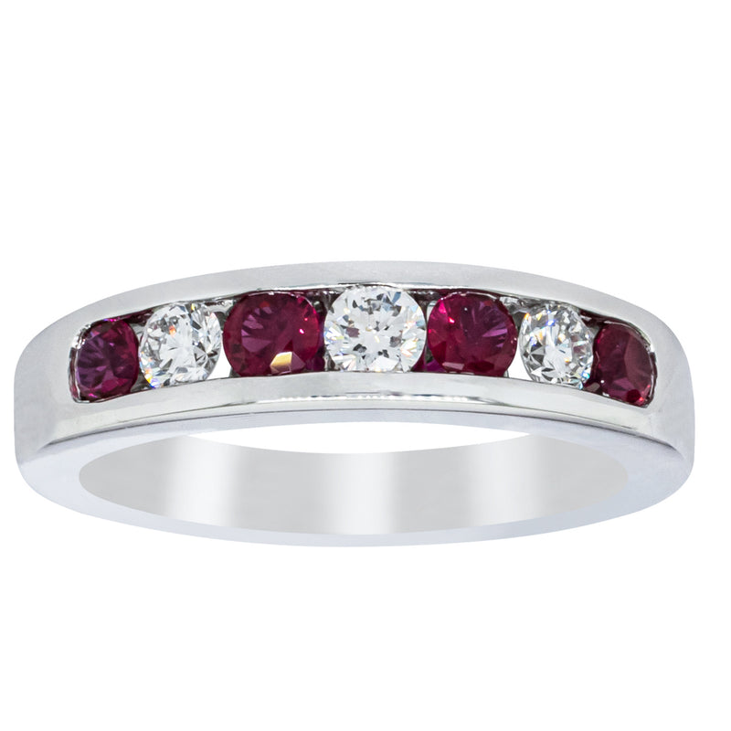 18ct White Gold .50ct Ruby & Diamond Tigris Ring-Ring-Walker & Hall