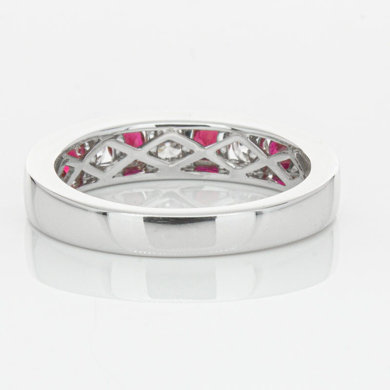 18ct White Gold .50ct Ruby & Diamond Tigris Ring-Ring-Walker & Hall
