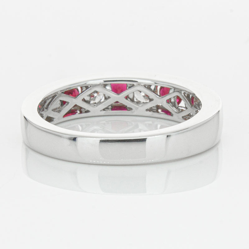 18ct White Gold .50ct Ruby & Diamond Tigris Ring-Ring-Walker & Hall