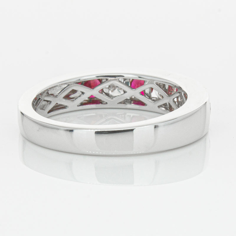 18ct White Gold .50ct Ruby & Diamond Tigris Ring-Ring-Walker & Hall