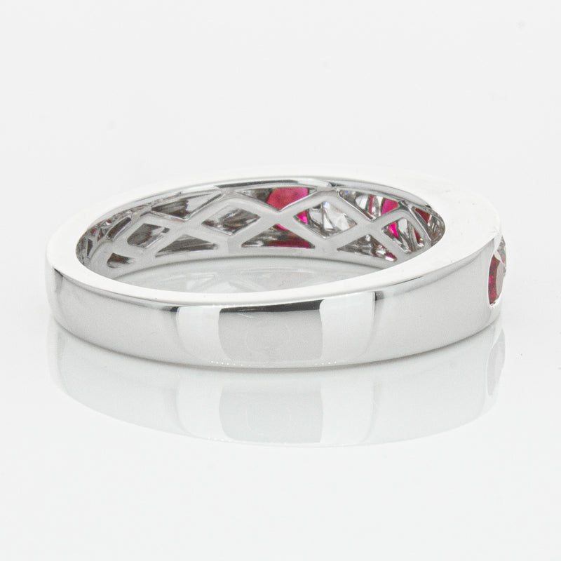 18ct White Gold .50ct Ruby & Diamond Tigris Ring-Ring-Walker & Hall