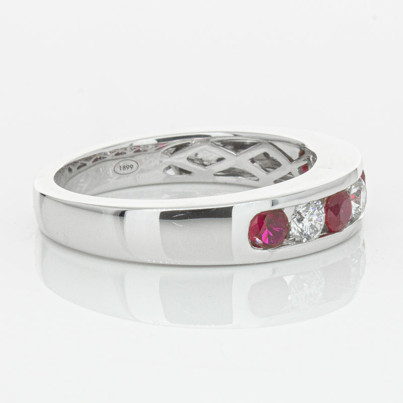 18ct White Gold .50ct Ruby & Diamond Tigris Ring-Ring-Walker & Hall
