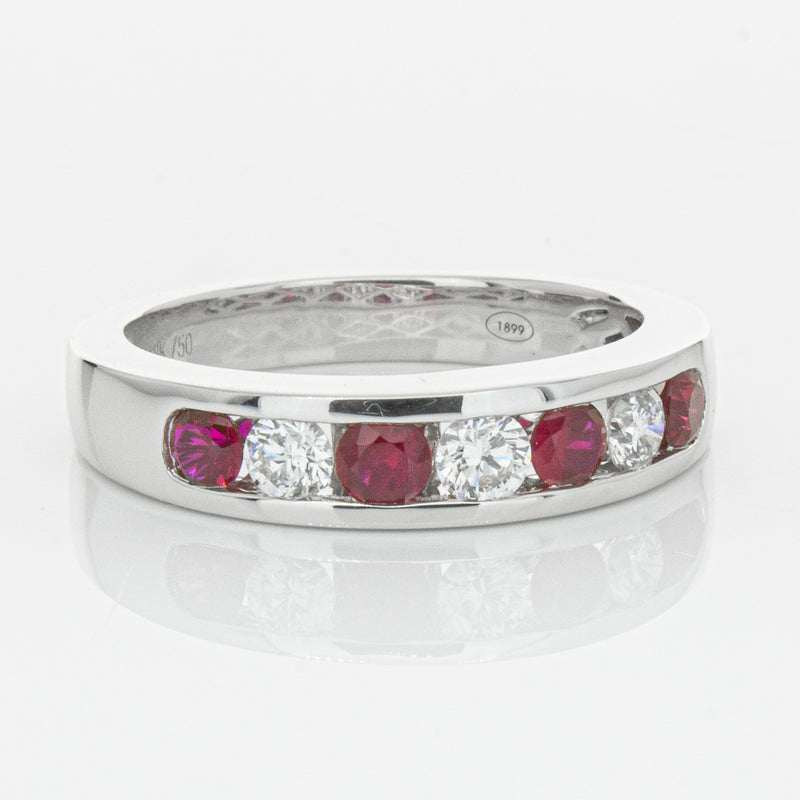 18ct White Gold .50ct Ruby & Diamond Tigris Ring-Ring-Walker & Hall