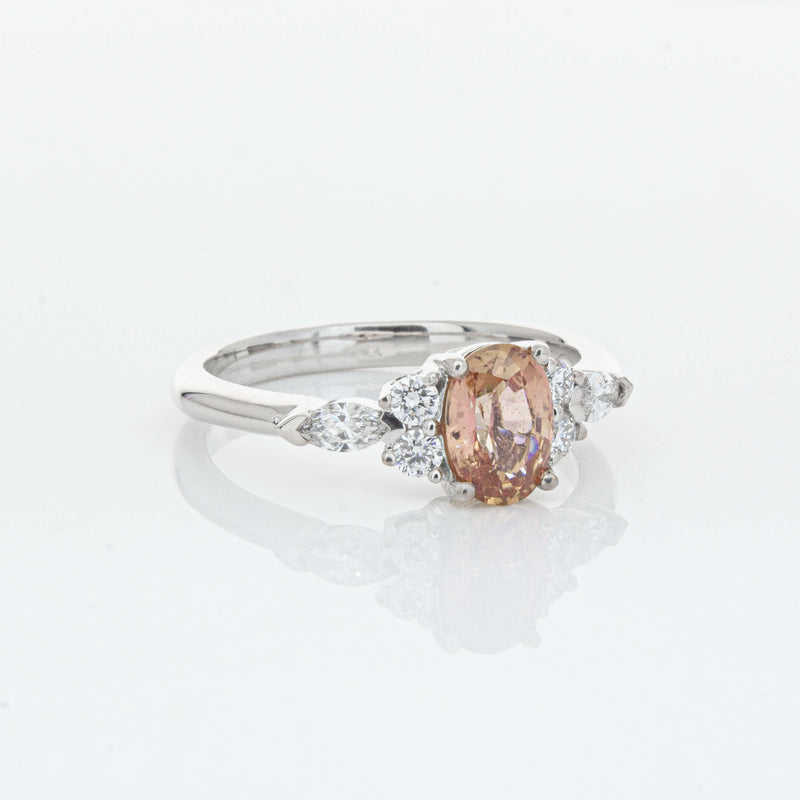 18ct White Gold 1.06ct Pink Sapphire & Diamond Oriana Ring-Ring-Walker & Hall