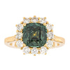 18ct Yellow Gold 3.56ct Green Sapphire & Diamond Belle Ring-Ring-Walker & Hall
