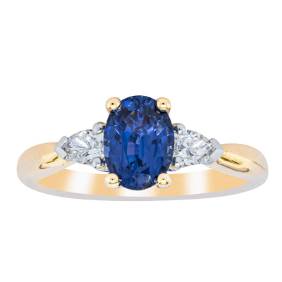 18ct Yellow Gold 1.33ct Sapphire & Diamond Ayla Ring-Ring-Walker & Hall