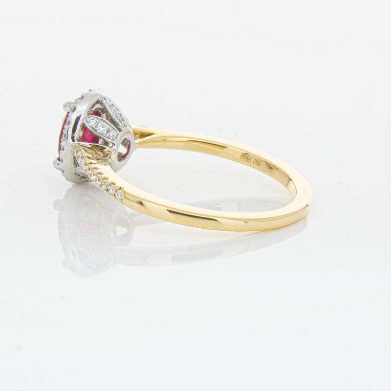 18ct Yellow Gold 1.09ct Ruby & Diamond Mini Sierra Ring-Ring-Walker & Hall