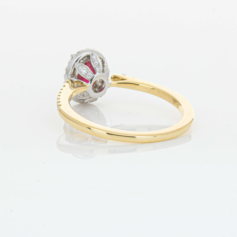 18ct Yellow Gold 1.09ct Ruby & Diamond Mini Sierra Ring-Ring-Walker & Hall