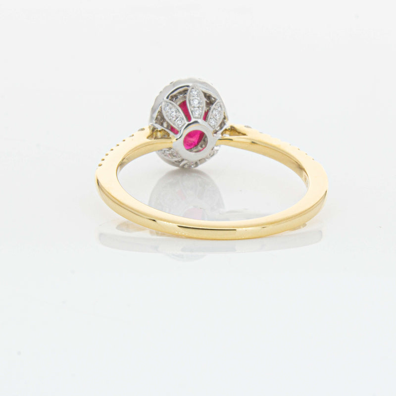 18ct Yellow Gold 1.09ct Ruby & Diamond Mini Sierra Ring-Ring-Walker & Hall