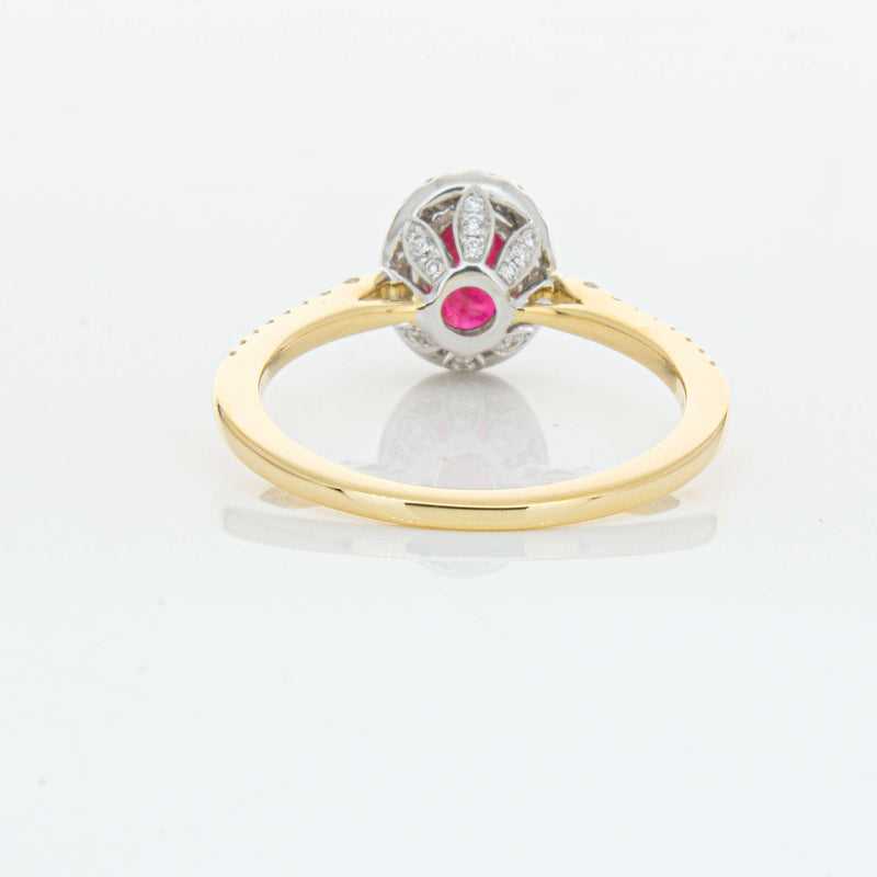 18ct Yellow Gold 1.09ct Ruby & Diamond Mini Sierra Ring-Ring-Walker & Hall