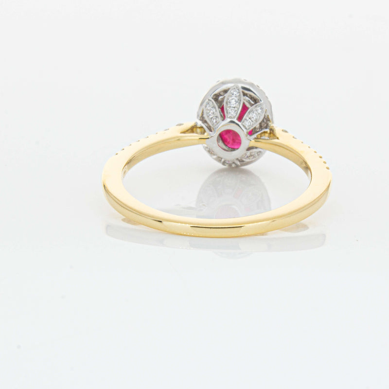 18ct Yellow Gold 1.09ct Ruby & Diamond Mini Sierra Ring-Ring-Walker & Hall