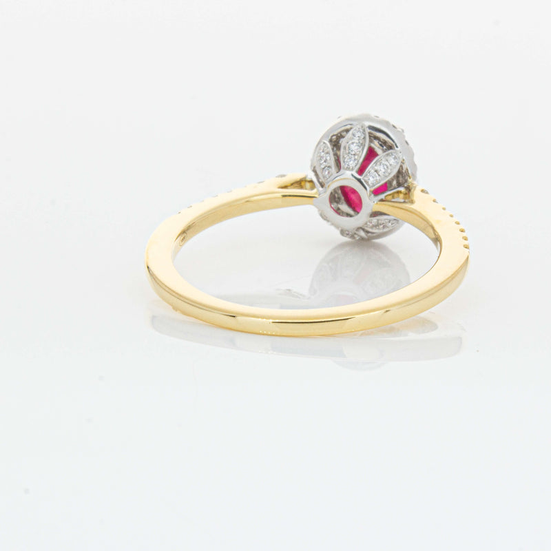 18ct Yellow Gold 1.09ct Ruby & Diamond Mini Sierra Ring-Ring-Walker & Hall